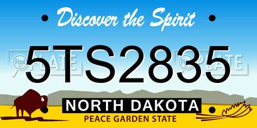 5TS2835 North Dakota License Plate