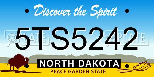 5TS5242 North Dakota License Plate