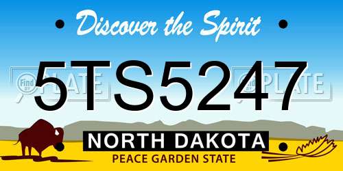 5TS5247 North Dakota License Plate
