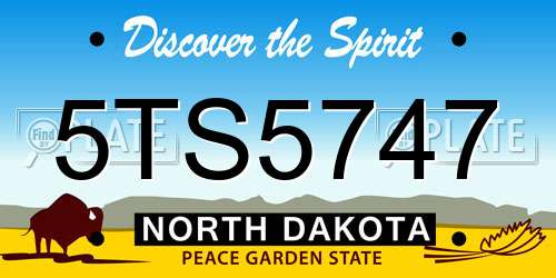 5TS5747 North Dakota License Plate