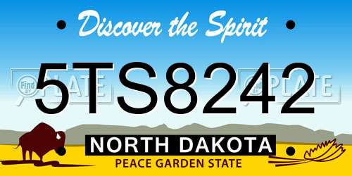 5TS8242 North Dakota License Plate