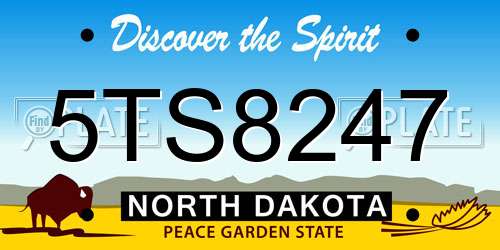 5TS8247 North Dakota License Plate