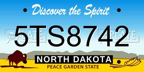 5TS8742 North Dakota License Plate