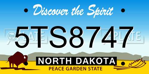 5TS8747 North Dakota License Plate