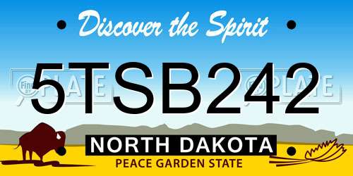 5TSB242 North Dakota License Plate