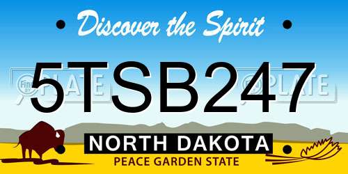 5TSB247 North Dakota License Plate