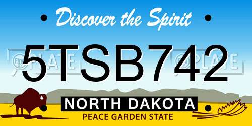 5TSB742 North Dakota License Plate