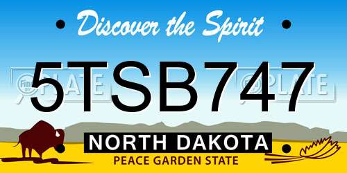5TSB747 North Dakota License Plate