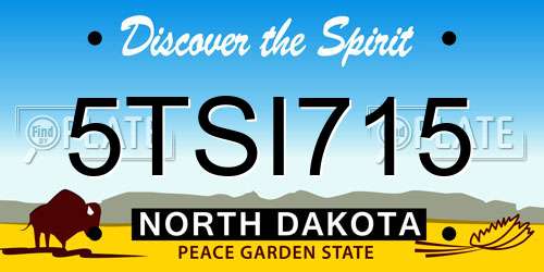 5TSI715 North Dakota License Plate