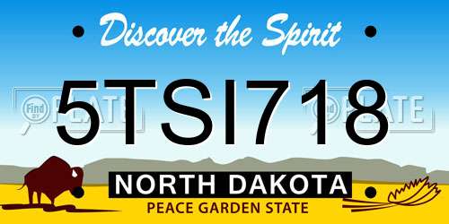 5TSI718 North Dakota License Plate
