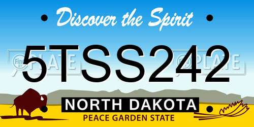 5TSS242 North Dakota License Plate