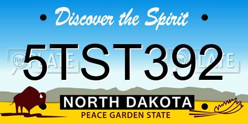 5TST392 North Dakota License Plate