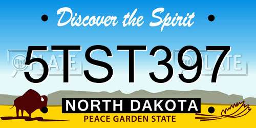 5TST397 North Dakota License Plate
