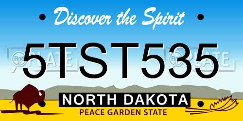 5TST535 North Dakota License Plate