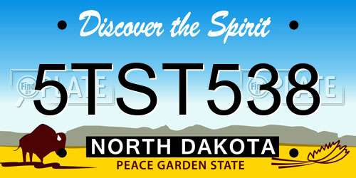 5TST538 North Dakota License Plate