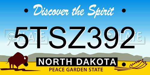 5TSZ392 North Dakota License Plate