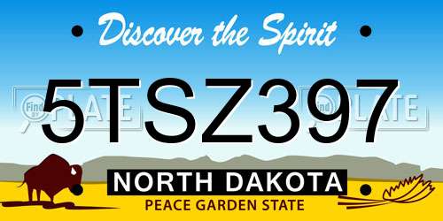 5TSZ397 North Dakota License Plate