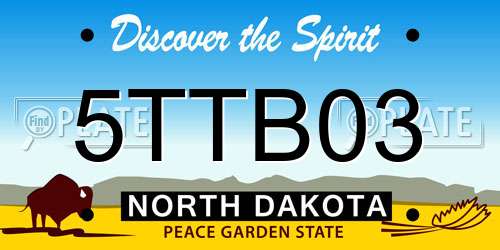 5TTB03 North Dakota License Plate
