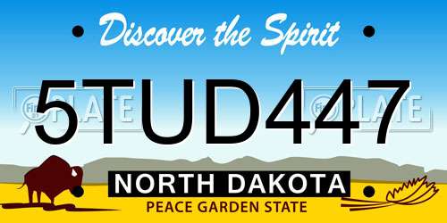 5TUD447 North Dakota License Plate