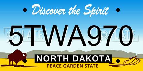 5TWA970 North Dakota License Plate