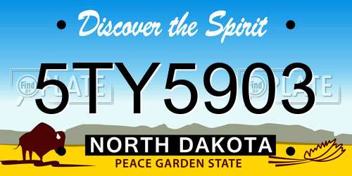 5TY5903 North Dakota License Plate