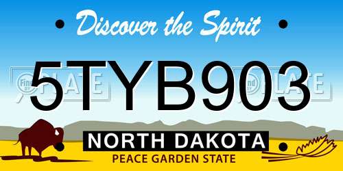 5TYB903 North Dakota License Plate
