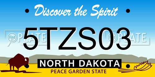 5TZS03 North Dakota License Plate
