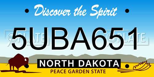 5UBA651 North Dakota License Plate