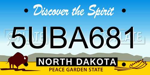 5UBA681 North Dakota License Plate