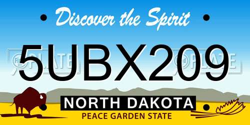 5UBX209 North Dakota License Plate