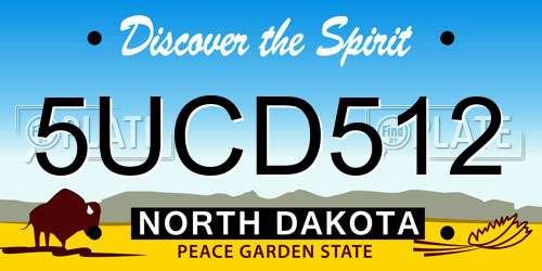 5UCD512 North Dakota License Plate