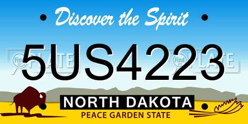 5US4223 North Dakota License Plate