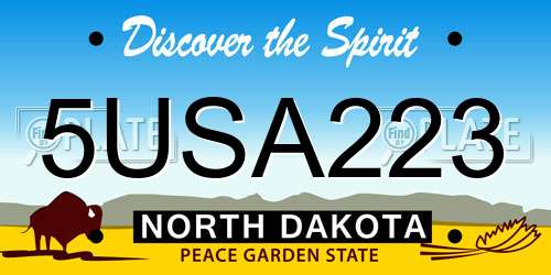 5USA223 North Dakota License Plate