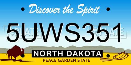 5UWS351 North Dakota License Plate