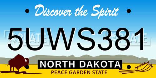 5UWS381 North Dakota License Plate