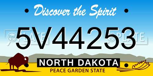 5V44253 North Dakota License Plate