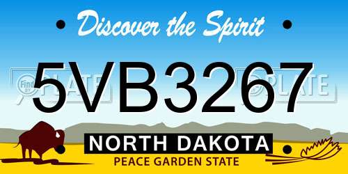 5VB3267 North Dakota License Plate