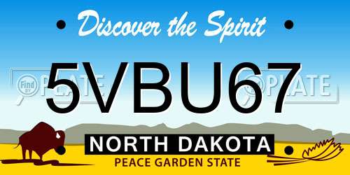 5VBU67 North Dakota License Plate