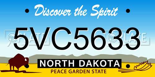 5VC5633 North Dakota License Plate