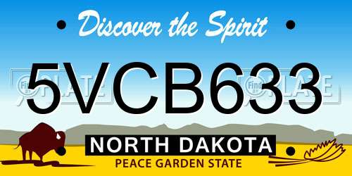 5VCB633 North Dakota License Plate