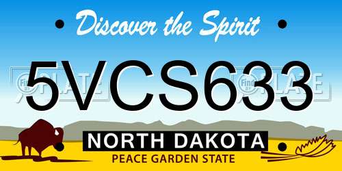 5VCS633 North Dakota License Plate