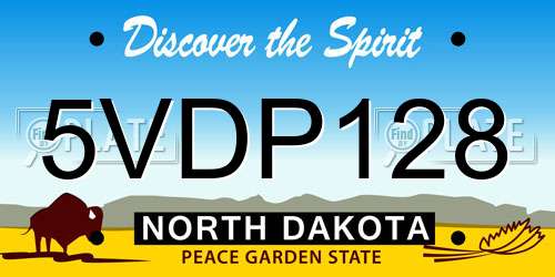 5VDP128 North Dakota License Plate