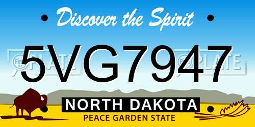 5VG7947 North Dakota License Plate