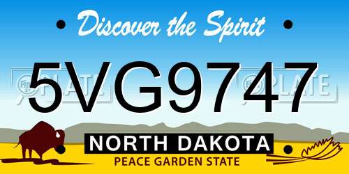 5VG9747 North Dakota License Plate