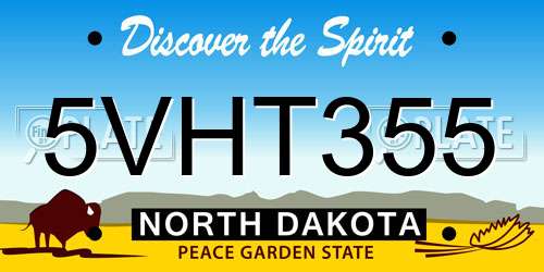 5VHT355 North Dakota License Plate