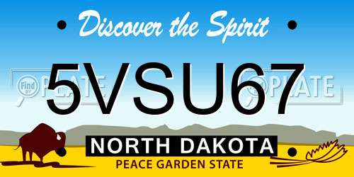 5VSU67 North Dakota License Plate