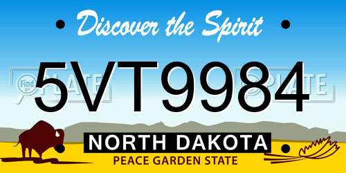 5VT9984 North Dakota License Plate