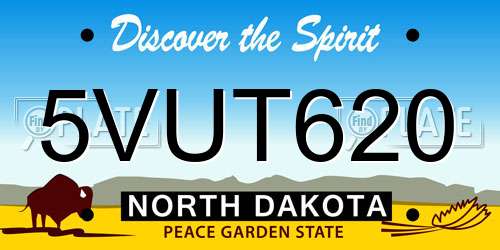 5VUT620 North Dakota License Plate