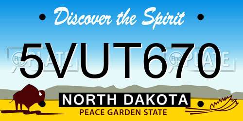 5VUT670 North Dakota License Plate