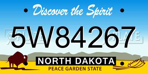 5W84267 North Dakota License Plate